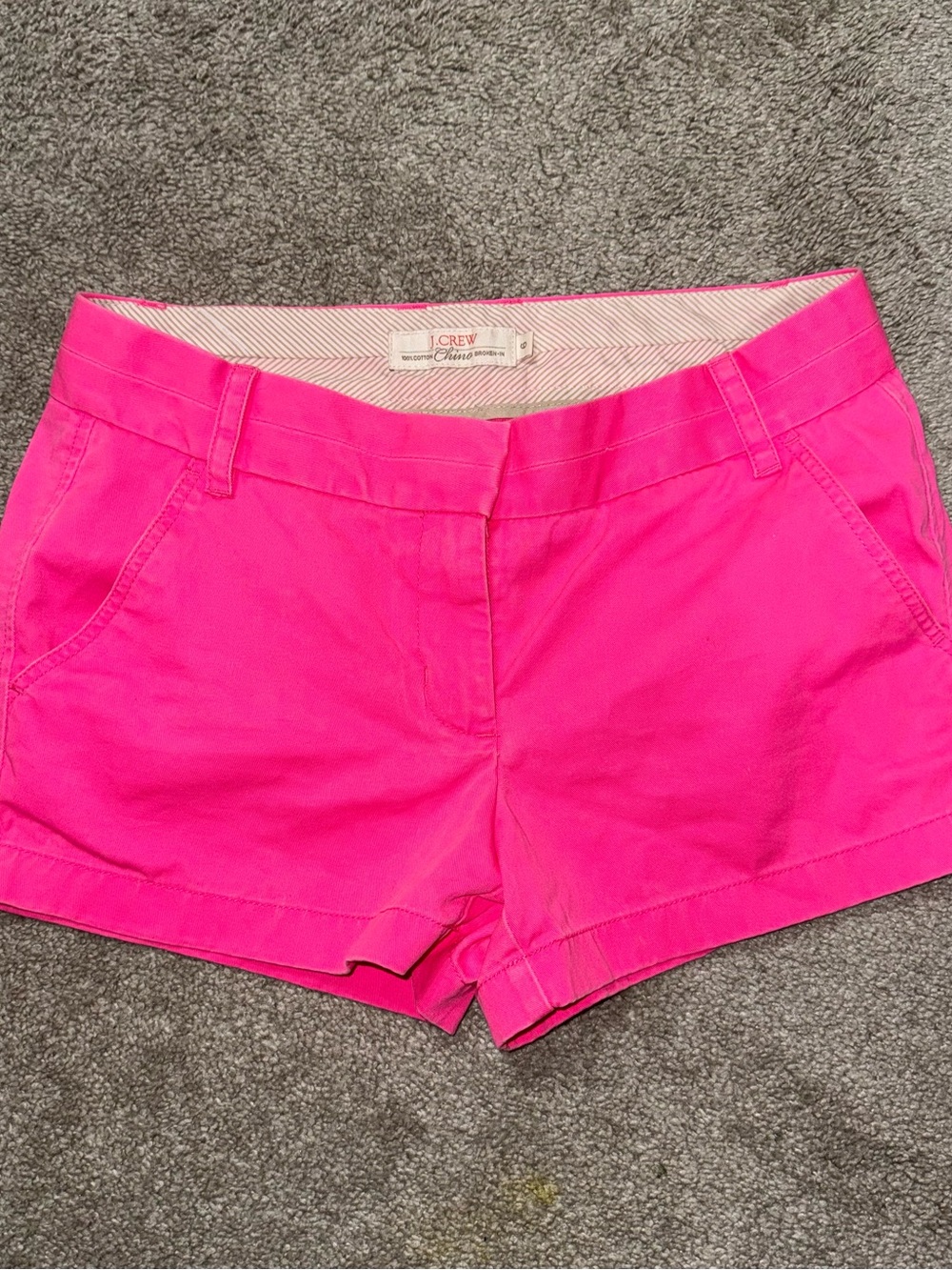 JCrew neon pink broken in Chino shorts 6